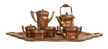 Unusual Tiffany Studios, NY Art Nouveau Tea Set